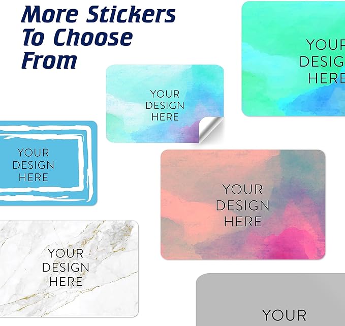 100 Custom Vinyl Stickers - Upload Your own Image, Text, Design, Logo - Personalized Logo Labels for Handmade, Packaging, Bottle, Jars, Candle, Brand Stickers (Sky Blue, 5x3)