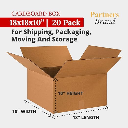 Box USA Moving Boxes Medium 15"L x 2"W x 2"H, 50-Pack | Corrugated Cardboard Box for Packing, Shipping and Storage 15x2x2 1522