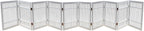Pet Dog Gate Strong and Durable Freestanding Folding Acacia Hardwood Portable Wooden Fence Indoors or Outdoors by Urnporium (White Pet Gate, 10 Panel 24" Tall)