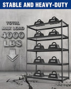 WORKPRO 5-Layer Heavy Duty Metal Storage Rack, 48”W x 24”D x 72”H, Adjustable Shelving Unit with 4000 lbs Total Load Capacity, for Garage, Kitchen, Bathroom, Warehouse