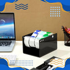 1 Pcs Adjustable Label Dispenser 3 Disks Sticker Roll Holder Sticker Dispenser Label Roll Holder Acrylic Tape Organizer Stand for Office Home Desktop(Black)