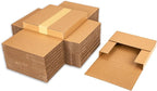7" 45 RPM Vinyl Record Mailers 7.5"L x 7.5"W x 1.1"H Kraft Corrugated Album Mailing Boxes for Small Business Packaging Shipping Moving Storage, with Fragile Stickers, 25 Pack