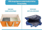 VENO 6 Pack Moving Bags, Heavy Duty, Moving Boxes Alternative, Packing Storage Supplies, Dorm Room Essentials with Zipper for Clothes, Extra Large Packaging Totes (Seasonal Autumn Orange, 6 Pack)