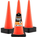 Xpose Safety 36 Inch Orange Traffic Cones Heavy Duty 12lb, 8-Pack - Multipurpose PVC Plastic Safety Cone for Parking, Soccer, Caution, Kids and Construction - DOT Approved