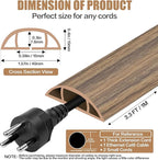 Floor Cord Cover Self Adhesive Cord Hider,3.3FT Cable Management, Extension Strip Protector for Wires, Prevent Cable Trips for Offices, Gyms, Exhibitions Cavity:0.51"(W) x0.3(H) Woodsmokedbrown