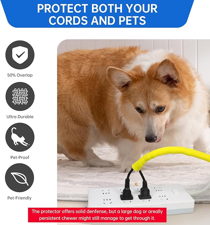 Split Braided Cable Sleeve，Flexible Wire Loom Tubing, Automotive Cord Protector Pet Proof, Cable Management for Computer TV Electric Wires Harness 16ft (Yellow, 10mm（3/8")