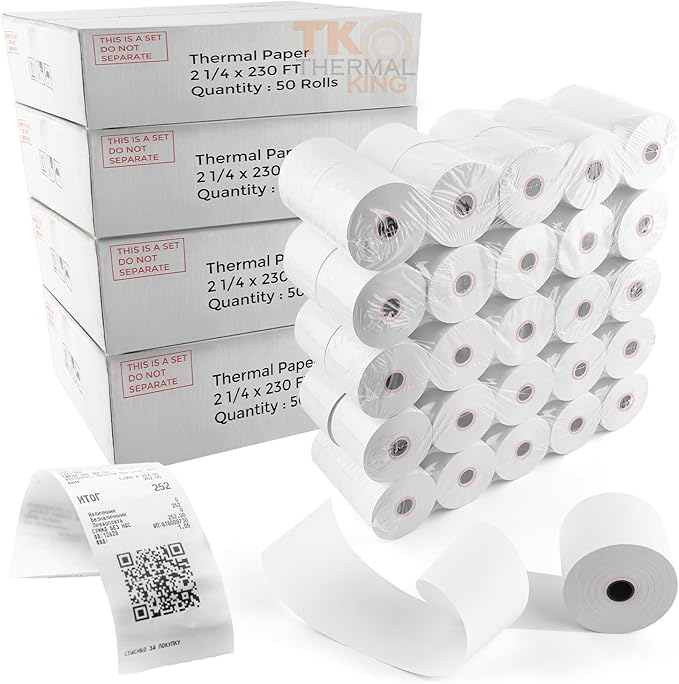2-1/4''x230' Pos Thermal Receipt Paper Cash Register Roll, 200 rolls
