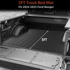 KARPAL Truck Bed Mat for Ford Ranger 2024 2025 2026 (5FT, 59.6" Bed), All Weather TPE Truck Bed Liner Cargo Trunk Accessories for Ranger