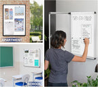 SWANCROWN Enclosed Notice Board Magnetic Bulletin Boards for Office with Locking Door,Black Frame, 26x20inch(4XA4