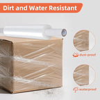 15in Stretch Wrap Roll - Heavy Duty Industrial Strength 15" 1200ft with Extended Cardboard Handles, Clear Cling Shrink Wrap Film Roll 60 Gauge - Ideal for Furniture, Moving, Pallet Packing(2 Rolls)