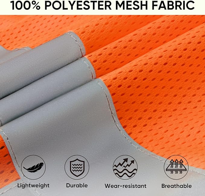 TICONN 2PK/4PK Reflective Safety Vest, High Visibility Vest with Reflective Strips for Men Women, Meets ANSI II