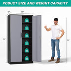 SISESOL Wide & Deep Metal Storage Cabinet with 5 Adjustable Shelf,72" Tall Garage Storage Cabinet with Lock,Metal Cabinets with Locking Doors,Lockable Steel Cabinets for Home,Office,Garage Locker