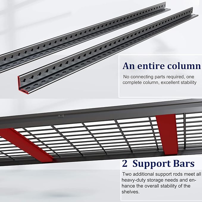 72" W Storage Shelves Heavy Duty Garage Shelving 30" D Metal Shelving Unit, 4 Tier Adjustable Shelves, 3500LBS Steel Industrial Shelving for Basement Warehouse Commercial, 72" W*30" D*72”H