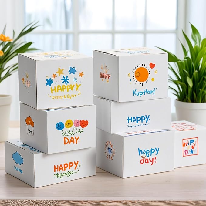7x5x4 Shipping Boxes for Small Business,40 Pack White Corrugated Cardboard Box for Packaging, Mailing, Storage