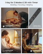 Glocusent 38 LED Clip On Light: 5W Eye Caring Book Lights for Reading at Night - 5 Color & 5 Brightness with a Remote, 30-Min Auto Off Timer, Multi-Purpose Clip Lamp for Bed Reading/Studying/Working