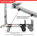 3 in 1 Convertible Hand Truck Dolly Cart with Wheels Collapsible/Folding handtruck Dolly / 2 Straps/Adjustable Height/for Luggages/Cartons/Warehouse/Supermarket/Office / 500 Lbs Load