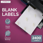 NextDayLabels – 1.66 Inch Round Labels - Round Sticker Labels for Printer - Matte White Blank Laser/Inkjet Printer Labels - Circle Stickers Printable Labels (100 Sheets, 24 Per Sheet, 2400 Labels)