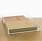 Clear Acrylic Paper Trays, Desk File Organizer, A4 Paper Holder, Low-Profile Desk File Sorter for Office/Home, Clear Stackable Letter Tray for Bills, Crafts, Notebooks - Vertical