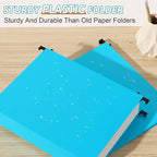 Plastic Hanging File Folder Extra Capacity,12 Pack Reinforced Hang Folders with Heavy Duty 2 Inch Expansion,Filing Cabinet Folders Letter Size,Hanging Organizer Designed for Bulky Files(Blue)