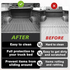 TripleAliners Truck Bed Mat Compatible with 2019-2025 2026 Chevy Silverado 1500/GMC Sierra 1500 Accessories 6.6FT Vehicle Perfectly Flush All Weather Protection TPE Heavy Duty Cargo Mat(Standard Bed)