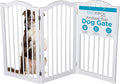INTERNET'S BEST Arched Top Dog Gate | 3 Panel, 36" H Wooden Pet Barrier for Dogs or Cats | Freestanding Folding Room Divider for Doorways, Hallways, Stairs, and Porch | Portable, Extra Wide | White
