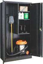 Global Industrial Janitorial Cabinet Assembled 36x18x72 Black