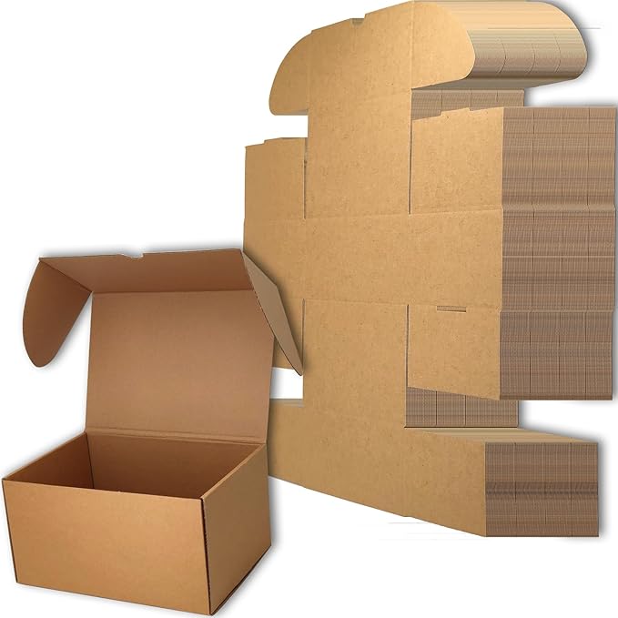 11x6x6 inches Small Shipping Boxes Set of 20 - Brown Mailer Corrugated Cardboard Boxes for Shipping Packaging Mailing Products