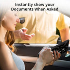 Car Registration and Insurance Holder, Leather Car Glove Box Organizer, Cool Car Accessories for ID, Driver's License Cards & Essential Document, business cards, Men&Women,Moon Spaceship