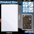 Henoyso 200 Pcs 8.5" x 14" Menu Cover Rigid Print Protectors Clear Heavy Duty Menu Holder Poster Protector Sleeve Hard Plastic Paper Sleeves for Page Sheet Photographs Document Birth Certificate