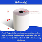 3" x 65' 3 PLY WHITE/CANARY/PINK CASH REGISTER PRINTER POS PAPER ROLL 50 ROLLS/CASE