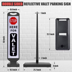 2 Pack 43" x 9.6" inch Double Sided Pedestrian Crosswalk Sign, 21.8" x 9.6" x 4" Durable HDPE Water Filled Base, Portable High Visibility Reflective Traffic Safety Parking STOP Signs (White-2Pack)