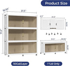 150 Gallon Extra Large Collapsible Storage Bin with Lid, 960QT Stackable Plastic Organizer with 6x Wheels, Foldable Drawer Cabinet for Closet, Living Room Office, Kitchen 3Pack, White