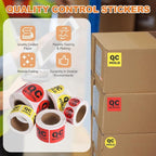PATIKIL 360 Pcs 1 Roll QC Hold Labels, 1 Inch Circle Inventory Control Adhesive Round Labels Food Service Quality Control Stickers for Warehouse Management Inspection, Yellow
