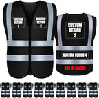 BeautyWill Custom Safety Vest Customized Logo Class 2 High Visibility Reflective Vest with Pockets Construction workwear