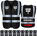 BeautyWill Custom Safety Vest Customized Logo Class 2 High Visibility Reflective Vest with Pockets Construction workwear