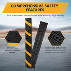6FT Heavy Duty Recycled Rubber Speed Bump, 2 Pack 25,000 Lbs Capacity Modular Traffic Hump, 2 Channel Floor Cord Cover for Parking Lot, School, Warehouse, Durable & Portable