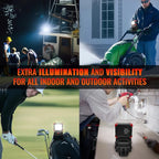 LED Rechargeable Work Light with Clamp, 2Pack 2100LM COB Magnetic Clip on Worklight 270° Rotating with Mobile Charger, Portable Clamp Work Light for Boats, Car Repairing, Job Site Lighting