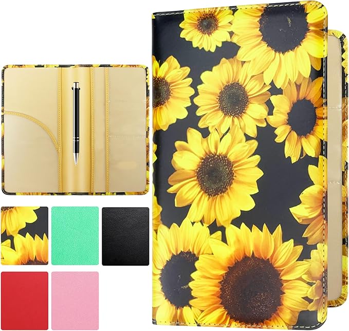 Car Registration and Insurance Card Holder, Leather License Document Floral Glove Box Compartment Organizer, Car Wallet Case for Essential Info, License Cards, ID Card