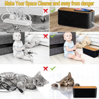 YUANYE Cable Management Box Cable Management Kit for Power Strip to Hide Wires,Cord Organizer Boxes,Safe ABS Material Wire Organizer of Cable Clips Sleeve for Home & Office,2Pack-123PCS/Black