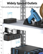 Dual Layer Desk Clamp Power Strip with 13 AC Outlets 8 USB (4 USB C), Fit 2.75" Tabletop, Desktop Edge Mounted Surge Protector (1700J),10 Ft Extension Cord, Desk Outlet for Office Home, Black