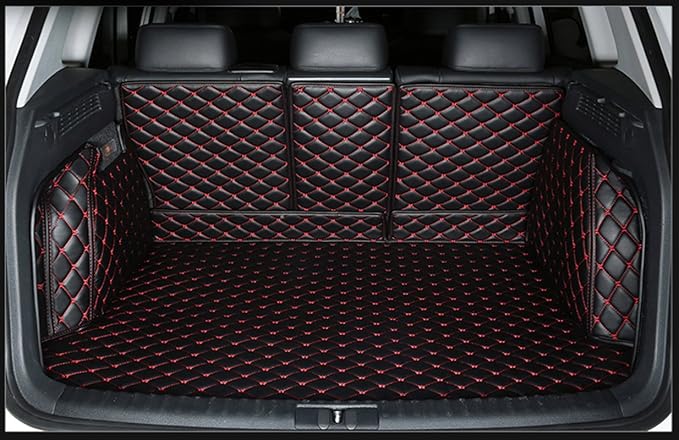 Trunk Cargo Liner for Mercedes GLE SUV GLE300 GLE320 GLE350 GLE400 2020-Current 7-Seater Full Coverage Protection, All Season, Heavy Duty Black w/Red Stitching