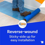 TapeManBlue Floor Protection Film, 36" x 200', Made in USA, Blue Self Adhesive Floor Protector Tape for Moving, Painting and Construction, Temporary Covering to Shield Hardwood, Tile, Hard Surfaces