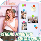 VNDUEEY 24 Pcs Magnetic Clips, Fridge Magnets Refrigerator Magnet, Whiteboard Magnets, Magnet Clips Heavy Duty, Metal Clip Magnets for Classroom, Home, Photo Displays, Locker