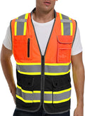 Reflective Safety Vest for Men and Women - High Visibility Construction Vest - Dual Tone Reflective Strips