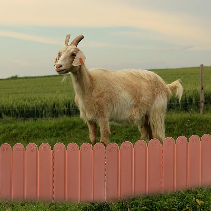 Plastic Garden Lawn Fence Panel High Long Deep Brown Landscape Edging Border for Balcony Temporary Landscaping Reusable Ornamental Protective Barrier for Flower Beds Driveways