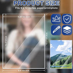 AKONEGE 20PCS 9" x 12" Rigid Print Protectors Clear Plastic Sheet Protectors, Heavy Duty Top Loading Document Holder, Menu Cover, Photo Poster Sleeves Hard Plastic Sleeves for Paper Art Prints
