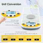 CGOLDENWALL Lab Scale 0.001g Laboratory Analytical Balance Digital Jewelry Weighing Scale 1mg Precision Electronic Scientific Scale Calibrated 110V (500g, 0.001g)