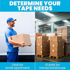 TAPEBEAR Packing Tape with Dispenser, 2.7mil Thick, 1.88" x 55yd Storage Packaging Tape 12 Rolls Heavy Duty Tape Refills Clear Adhesive Box Tape Long Lasting for Sealing, Moving, Shipping