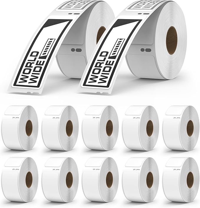 Compatible for DYMO 30252 (1-1/8" x 3-1/2") Address Barcode White Thermal Labels 12 Roll 4200 Labels Work with LabelWriter 4XL Printer NOT Fit 5XL