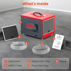 Abestorm 70 Pints Crawl Space Dehumidifiers, Compact Portable Commercial Dehumidifier Up to 1,000 sq. ft. Auto Defrost, Memory Starting Crawlspace dehumidifiers